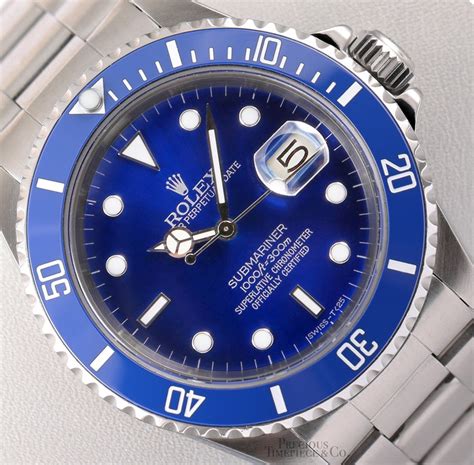 rolex stainless steel blue face